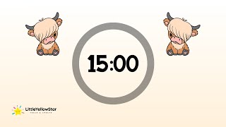 Cute Highland Cows Timer – 15 Minute Countdown With Music | Classroom Timer For Kids