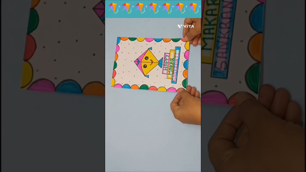 Cute 🥰 Happy Makar Sankranti greeting card ideas🪁