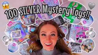 UNBOXING 100 *SILVER ONLY* MYSTERY TOYS!! (DOORABLES, L.O.L, MINI BRANDS, SQUISHMALLOWS ETC!)