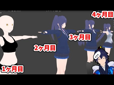 モデリング初心者がVRChatアバターを4か月続けるとこうなります【なでしこ大和】