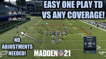 EASY ONE PLAY TD BEATS ANY COVERAGE & DEFENSE WITH NO ADJUSTMENTS! BEST MADDEN 21 OFFENSE TIPS