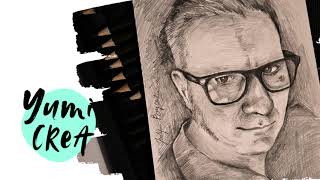 Portraits dessinés avec Repaper Tablette graphique Faber Castel - timelapse