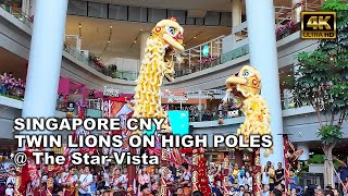 Twin Lions on High Poles @ The Star Vista | Singapore CNY 2024 (re-upload)