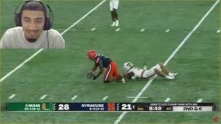 Syracuse Orange vs. Miami Hurricanes | Full Game Highlights | ESPN College Football (#REACTION)