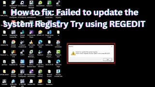 How To Fix Failed To Update The System Registry Please Try Using Regedit
