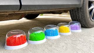 Car Crush Birthday Cake Experiment Test | Crushing Crunchy & Soft Things vs Car | 999 ASMR screenshot 2
