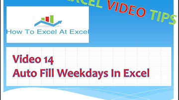 Excel Tips : Auto Fill Weekdays Only In Excel
