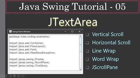 JTextArea Scrolling, Line Wrap, Word Wrap | Java Swing Tutorials #05