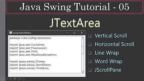 JTextArea Scrolling, Line Wrap, Word Wrap | Swing Tutorials #05