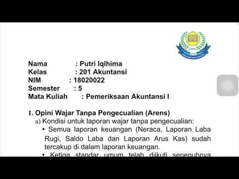 Video: Apa yang dimaksud dengan laporan audit wajar tanpa pengecualian?