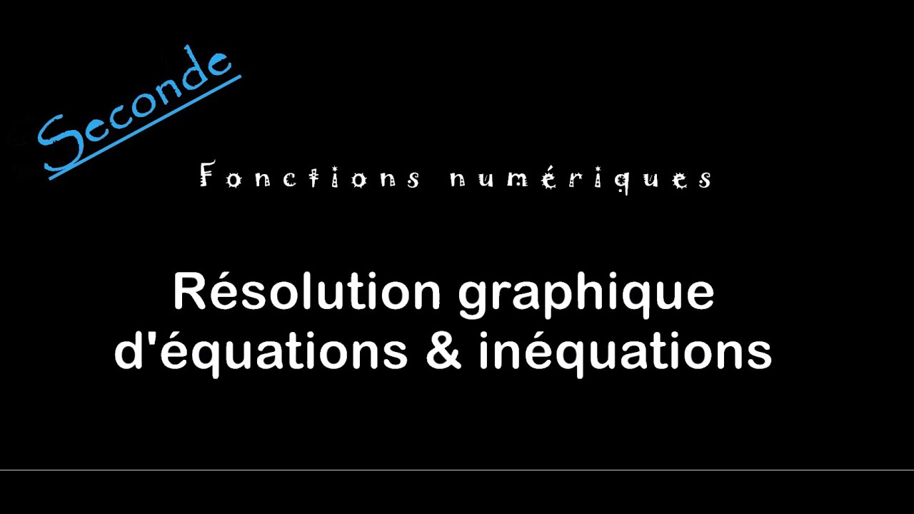 Résolutions Graphique D'équations Et D'inéquations www.youtube.com