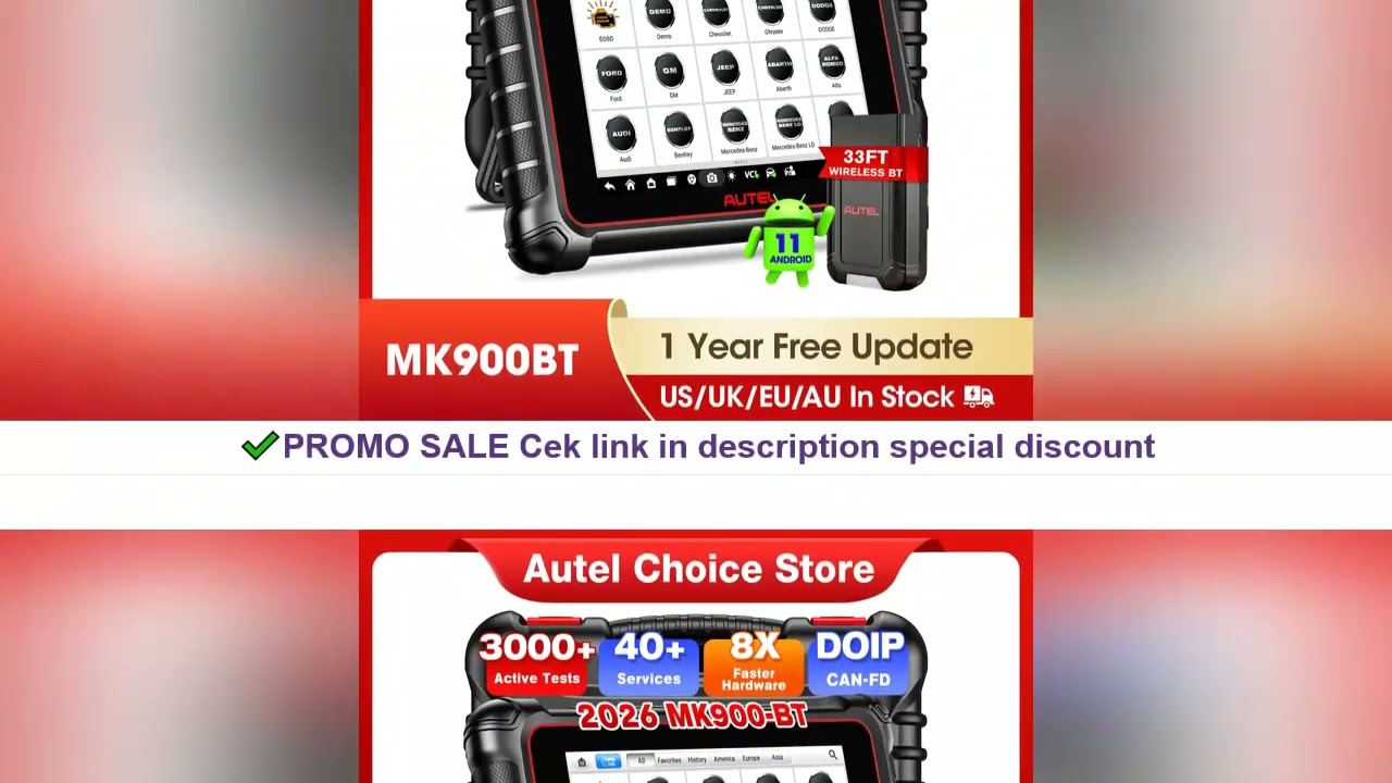 Autel MaxiCOM MK900-BT MK900BT Diagnostic Scanner Wireless DoIP /CAN Automotive Tools FD Scan Tool A