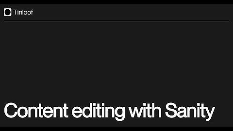 Content editing demo with Sanity