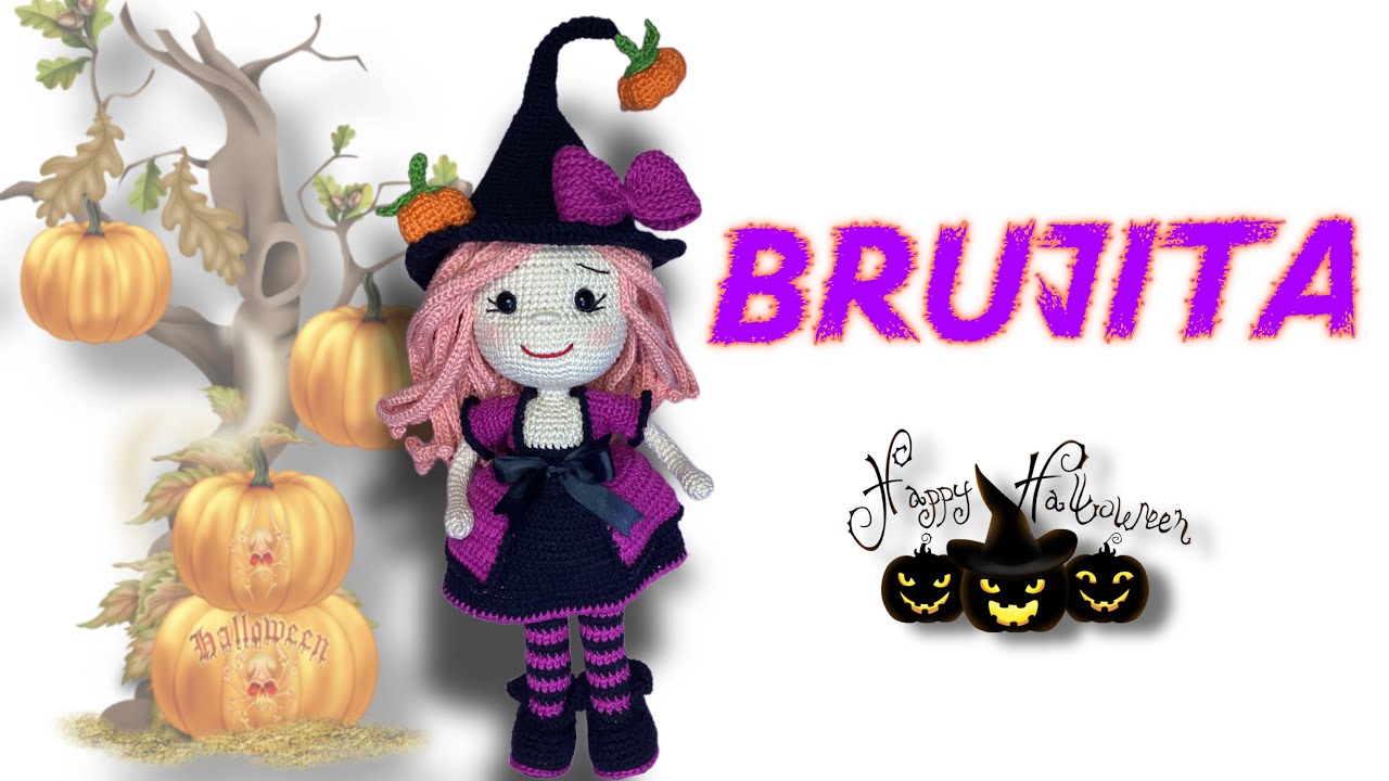 Brujita Halloween Amigurumi 3/4 #brujaamigurumi #brujaacrochet #halloweenamigurumi #halloweencrochet