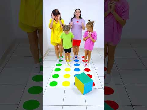Dice color Twister challenge is so exciting #shorts Eva Alisa Family Shorts