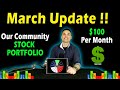 $100/Month Budget Stock Portfolio - March Update!!