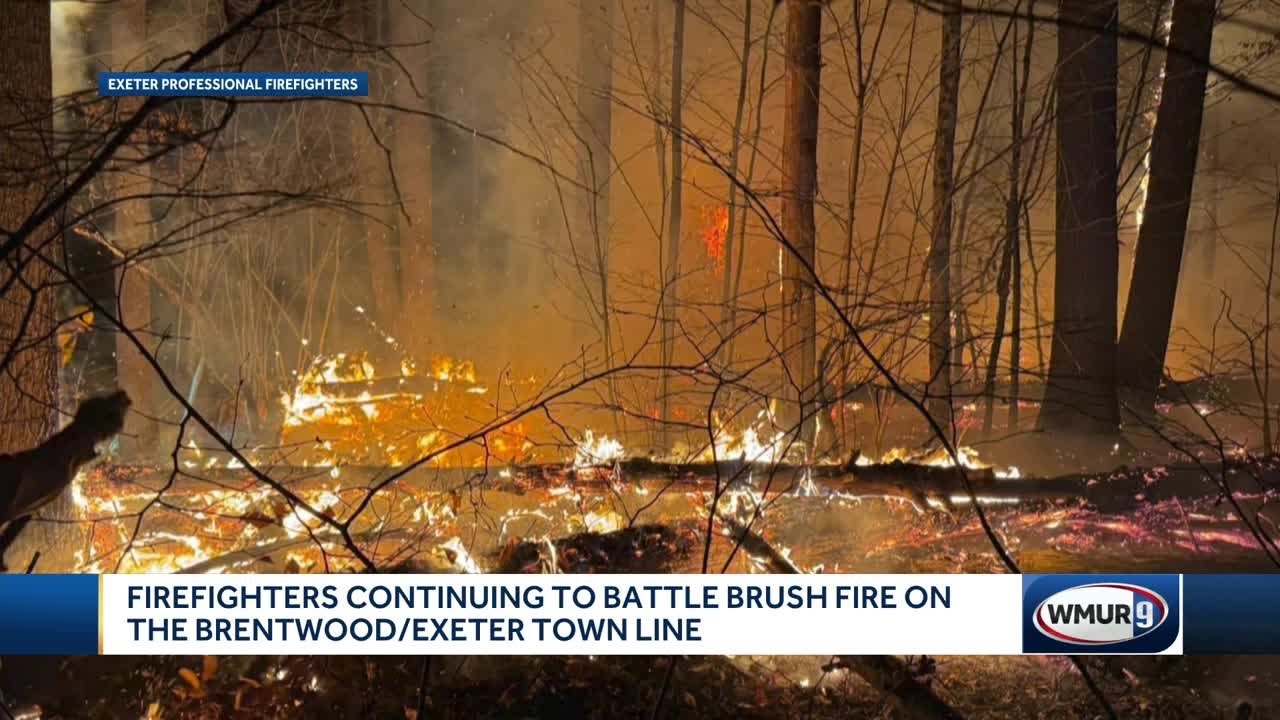 Firefighters continue to battle brush fire in Brentwood - YouTube