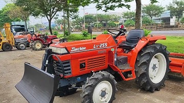 Máy cày Kubota L1-285 kèm đầu ủi và đuôi cắt cỏ trục băm nhật bãi.