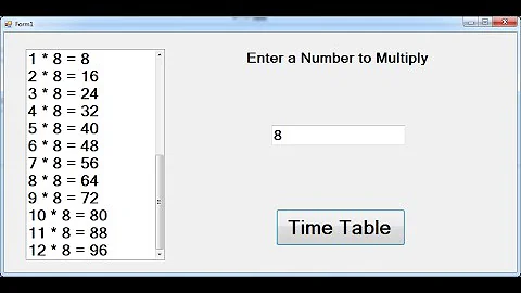 Visual Basic.Net - While and End While Loop Times Table