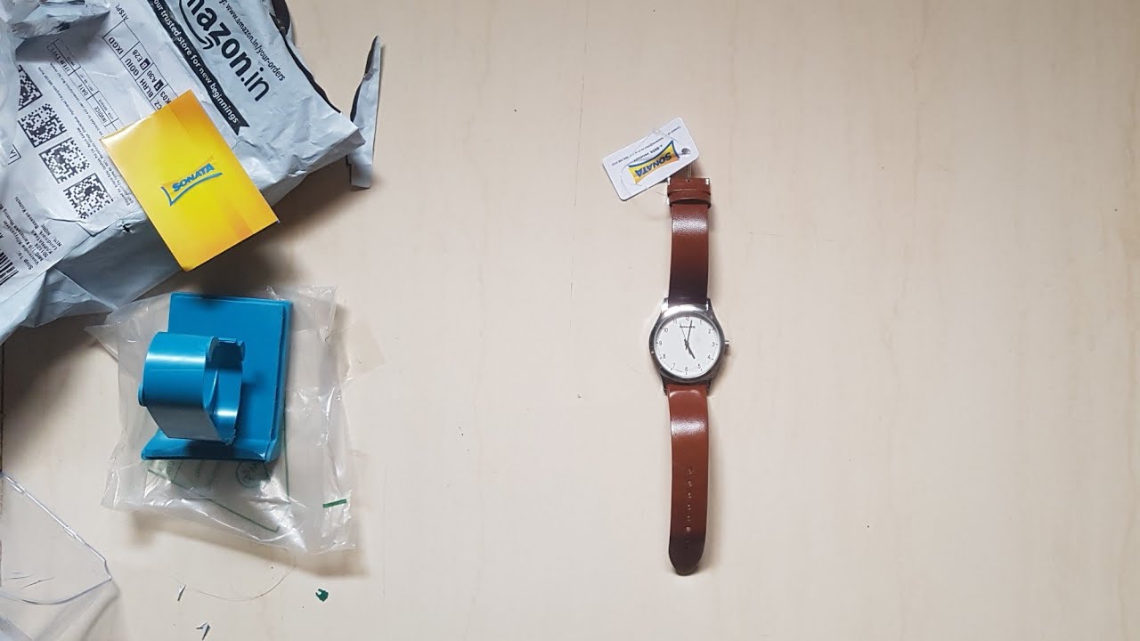 Sonata Analog White Dial Mens Watch Unboxing |Soanata 7135SL03 |Leather Strap Best Watch Under 700Rs