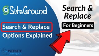 SiteGround Search & Replace Options Explained For Beginners