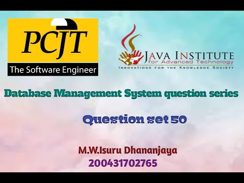 Data Base Task 50 | 1st Year | Semester 01 | Java Institute