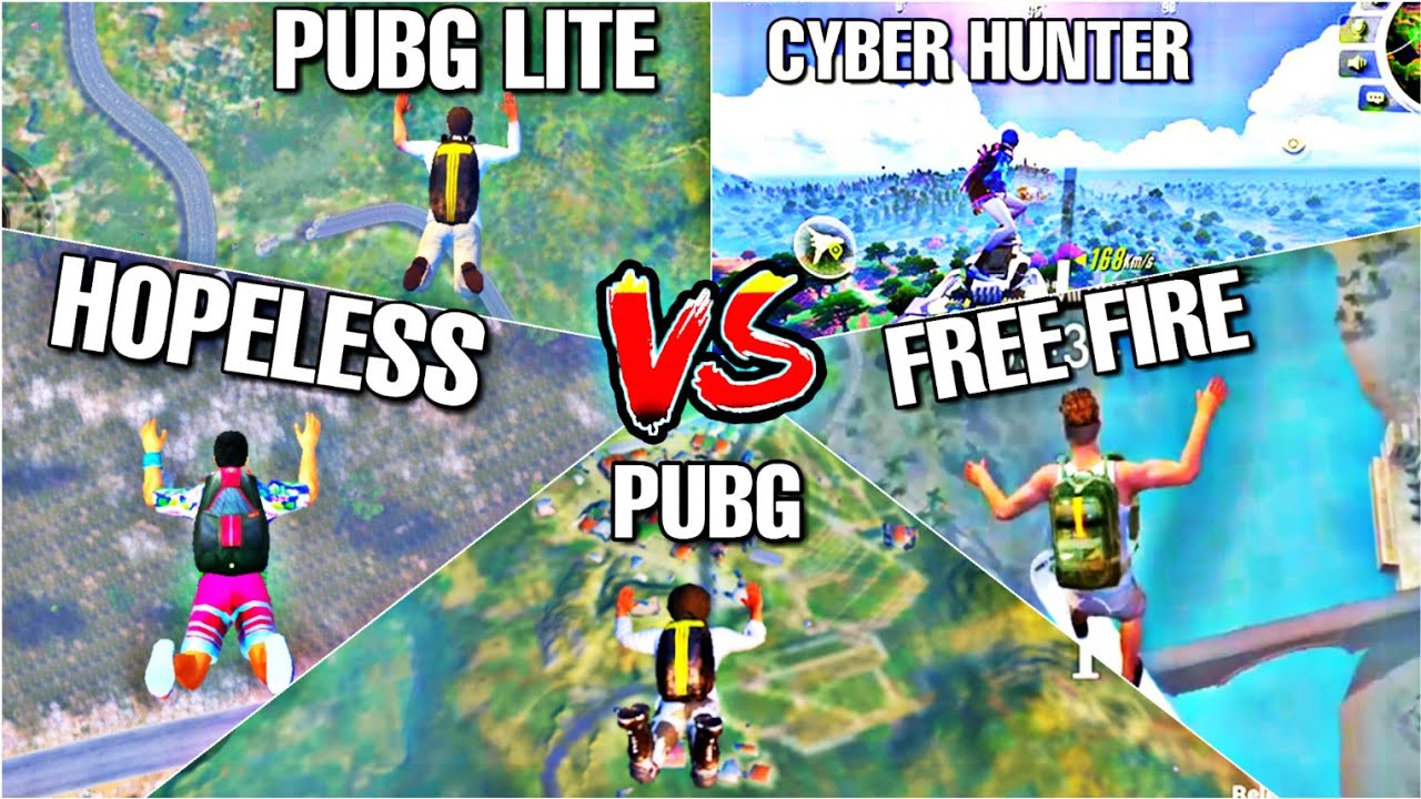 Cyber Hunter vs Pubg Mobile Lite vs Free Fire vs Pubg ...