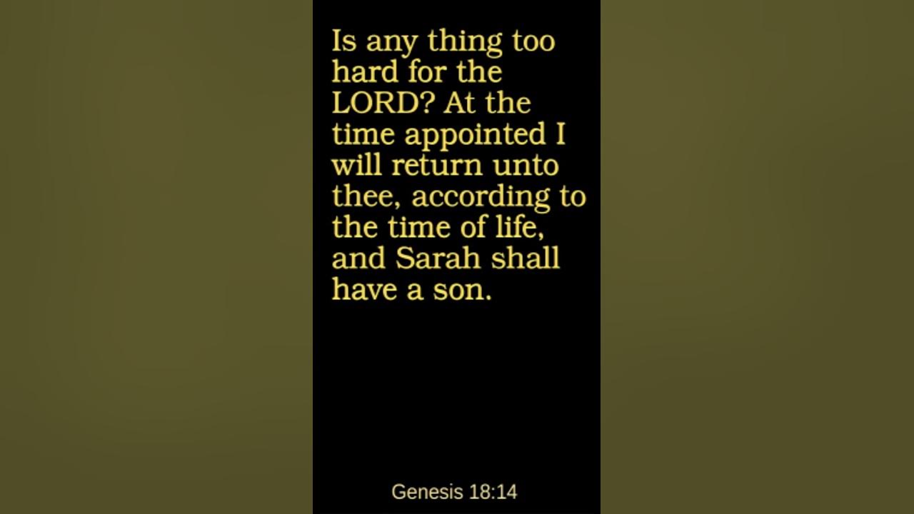 Genesis 18:14 - King James Version