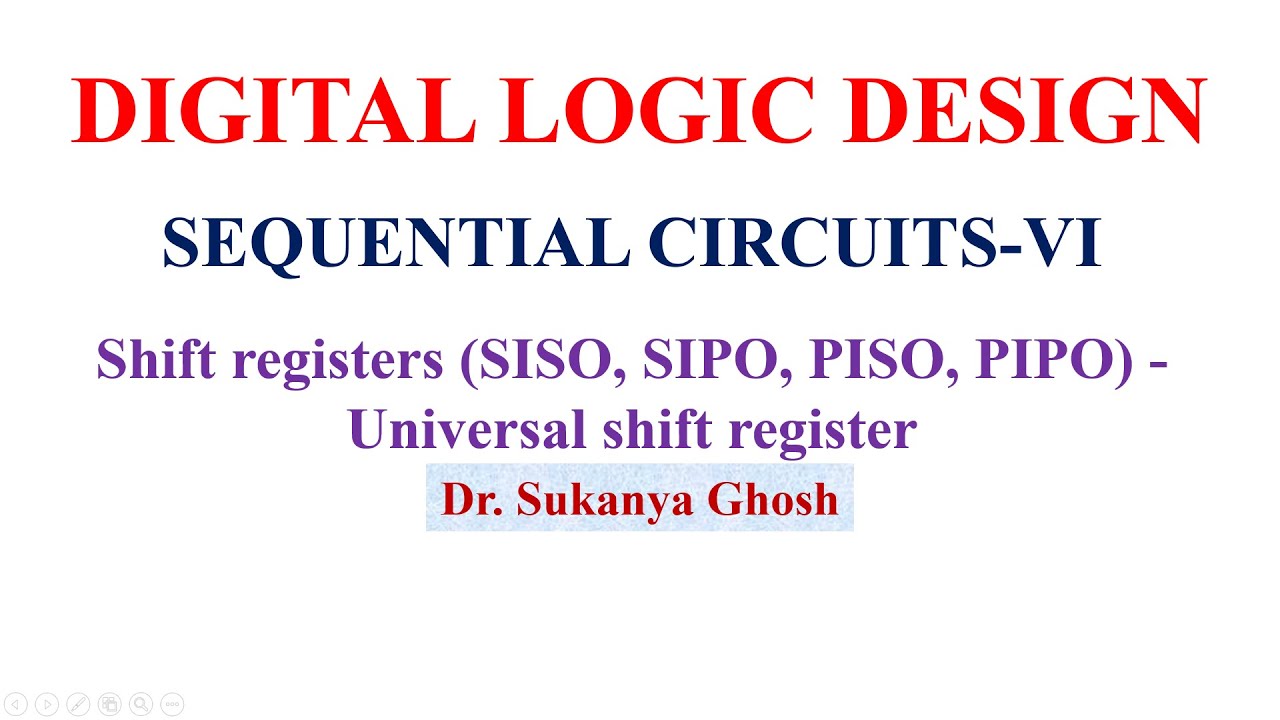 SEQUENTIAL CIRCUITS- VI Shift registers (SISO, SIPO, PISO, PIPO) -Universal shift register