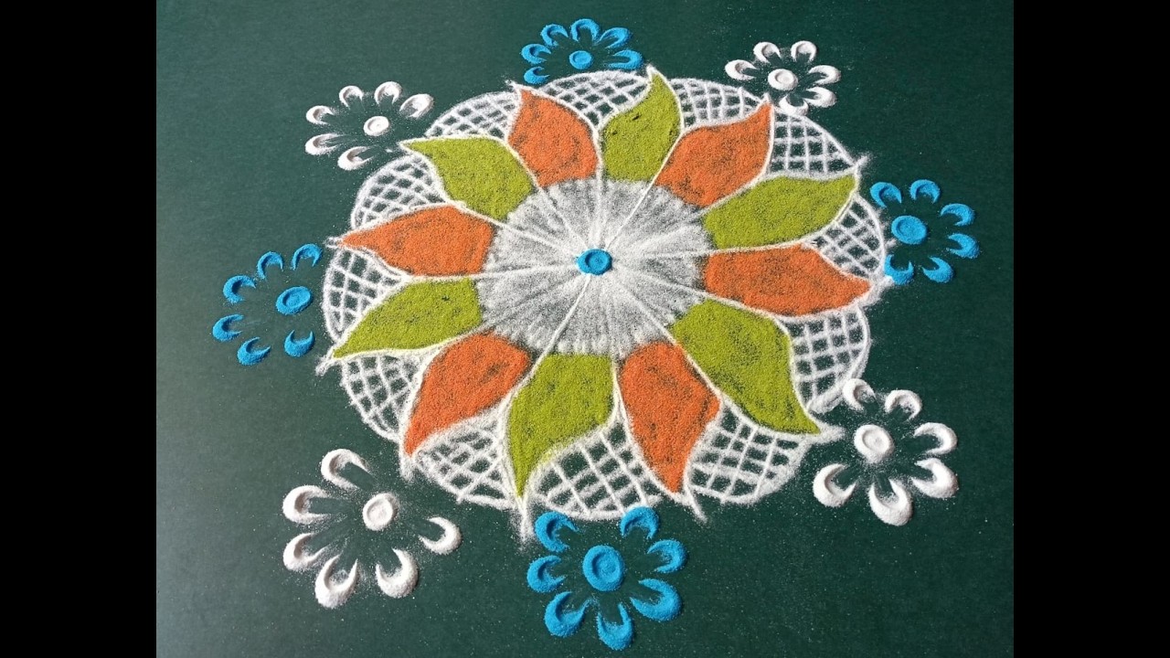 Everyday rangoli design | simple and easy rangoli | latest rangoli design | beautiful dot rangoli |