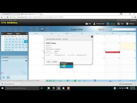 How to create and send an  Event using  IITK WEBMAIL Calendar