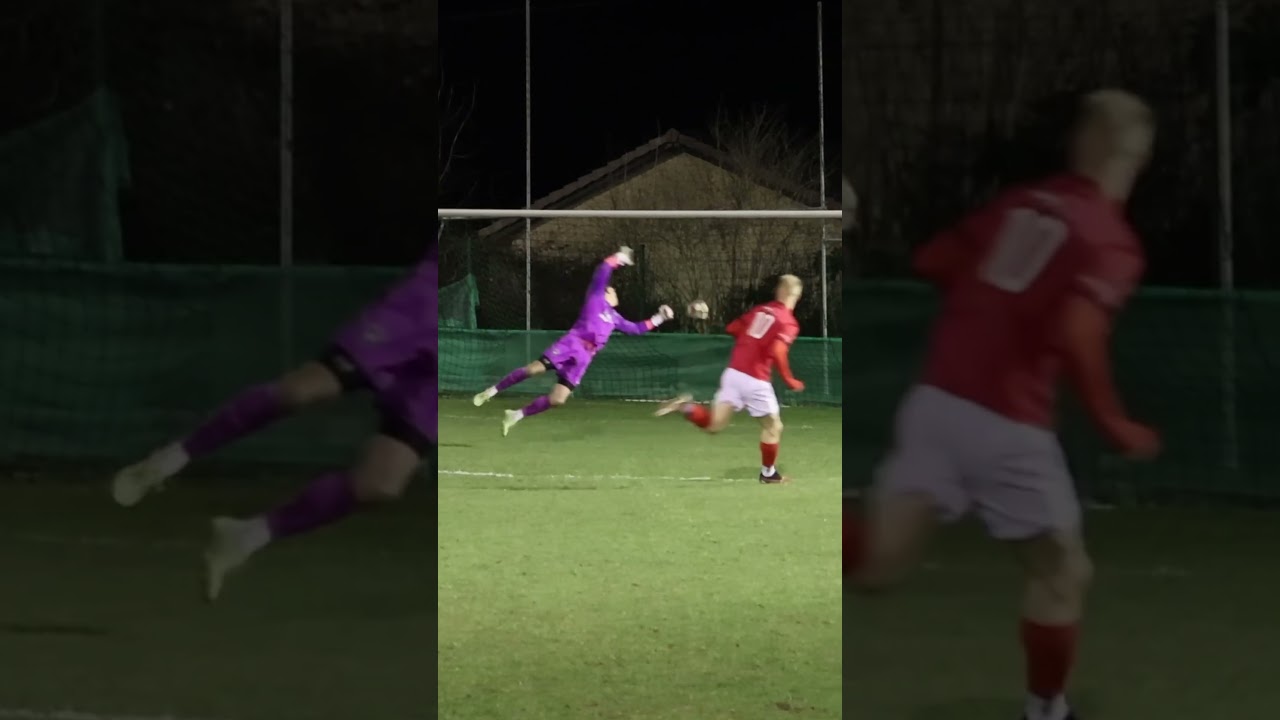 Spots the keeper out of position and takes advantage 