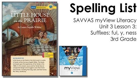 SAVVAS MyView Literacy Spelling Unit 3 Lesson 3 - 3rd Grade