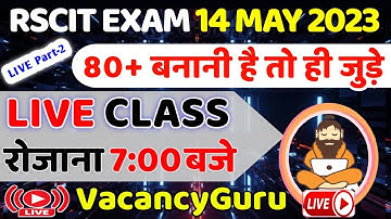 RSCIT Live Class 02 | RSCIT 14 May 2023 | RSCIT Exam Important Question RSCIT Computer Course Hindi
