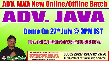 ADV. JAVA Online Training in DURGASOFT