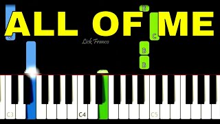 All of Me - EASY Piano Tutorial - John Legend chords