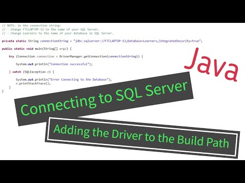 Java - Connection to SQL Server, downloading and including the Driver/ Jar file