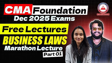 CMA Foundation | LAW Regular Lectures | Marathon Lecture Part 1 | Dec 25 & June 26
