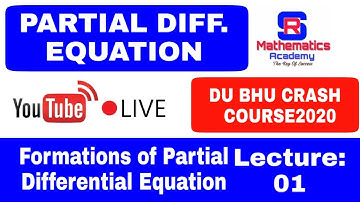 PARTIAL DIFF EQUATIONS LECTURE 01 BHU DU CRASH COURSE