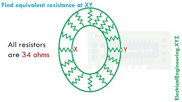 Series Parallel Circuit 24 - O Shaped Letter Equivalent Resistance Problem with Solution