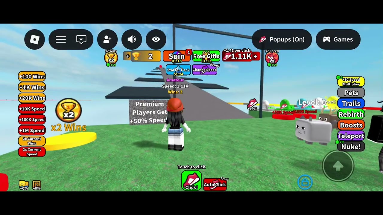 Playing speed clicking