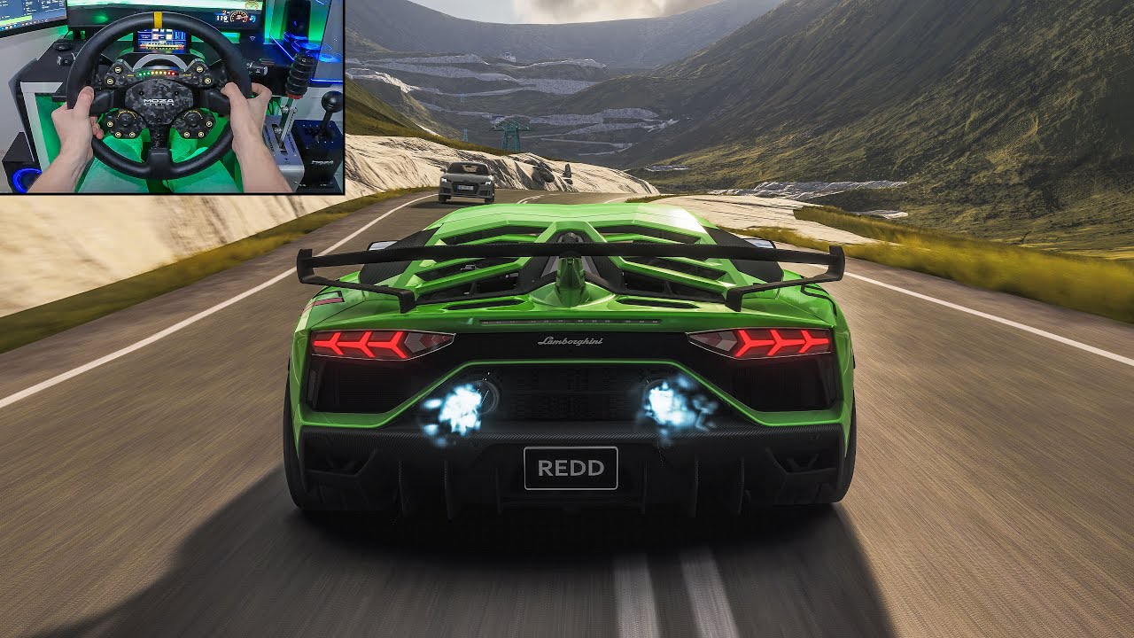 Lamborghini Aventador SVJ with Gintani F1 Exhaust Full Send - Assetto Corsa | Moza R16