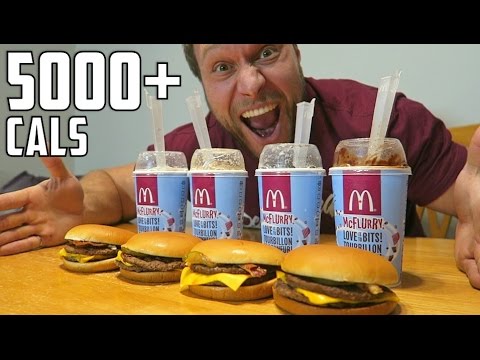 McDonald's Burger McFlurry Eating Challenge (5,000+ Calories)