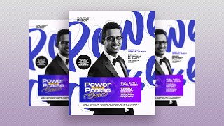 How To Make Professional Power Plus Praise Service Poster For All Social Media Design