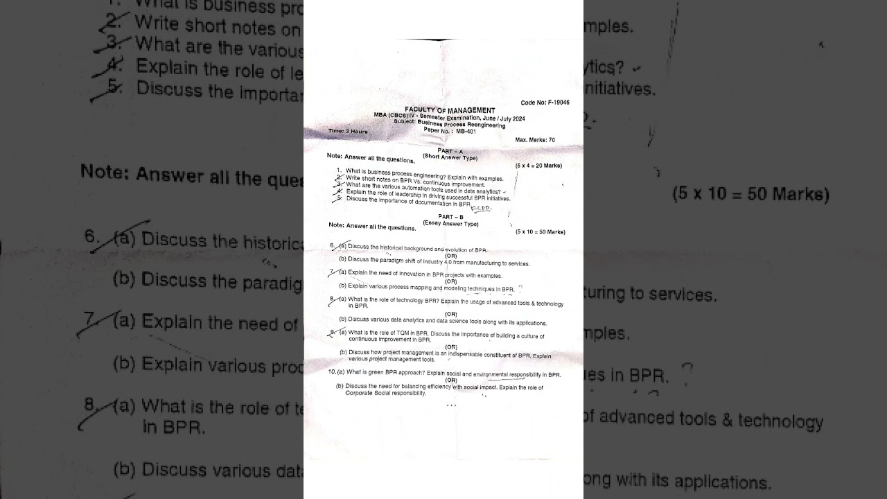 OU Sem4 MBA 2024 Business Process Re-engineering