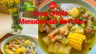 Receta Sopa Criolla Menudencias de Pollo