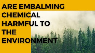 Embalming Chemicals Used in Funerals: An Environmental Controversy