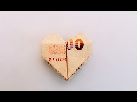 Origami paper money heart valentine / พับธนบัตรเป็นรูปหัวใจ วันวาเลนไทน์