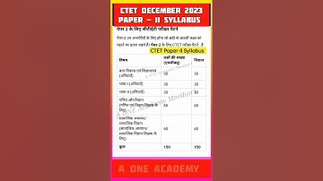 CTET Paper 2 Full Syllabus Details #ctet_paper2 #shorts
