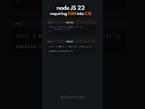 require ESM into CJS in node22 #javascript #nodejs #shorts